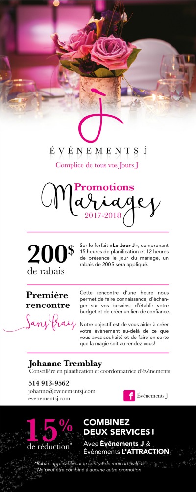 Promotions mariages 2017-2018